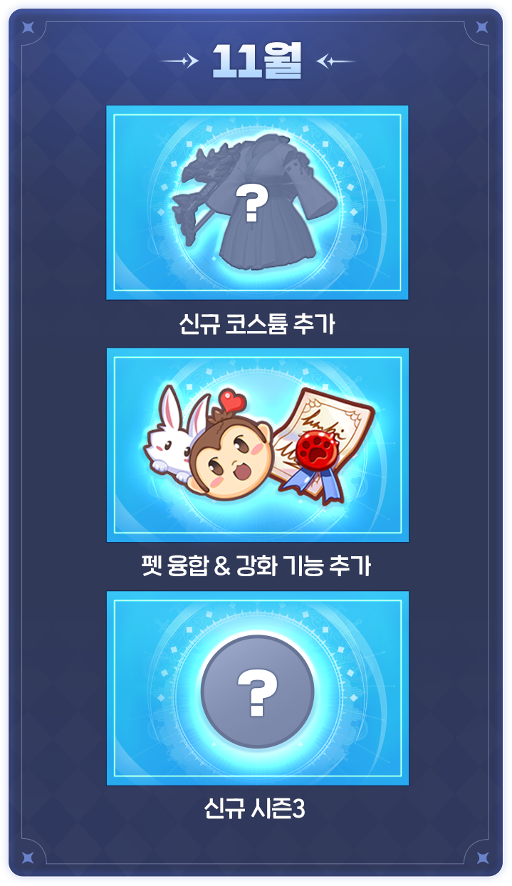 업데이트 로드맵 11월