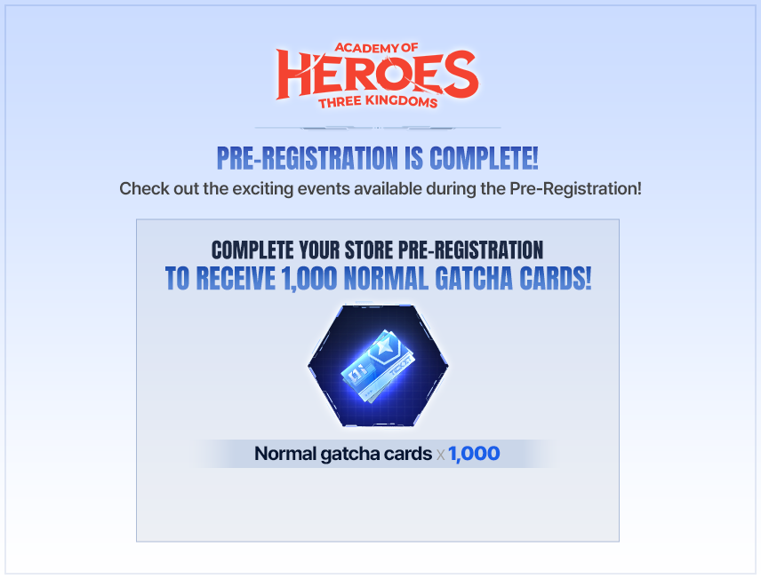 Pre-Registration is complete!